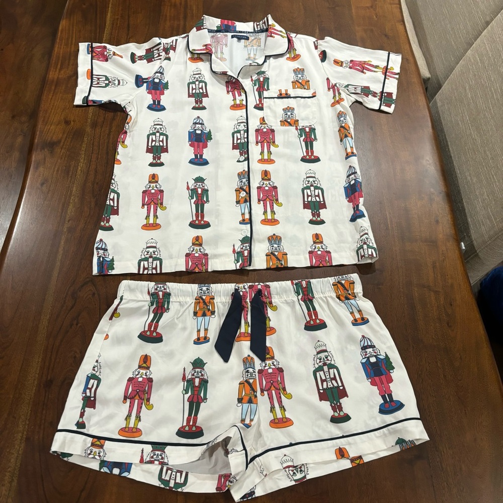 Katie Kime Holiday March Nutcracker Christmas Matching Pajama Short Set Sz XL